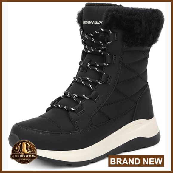 Women's Waterproof Snow Boots Mid-Calf Faux Fur Lined Winter Booties